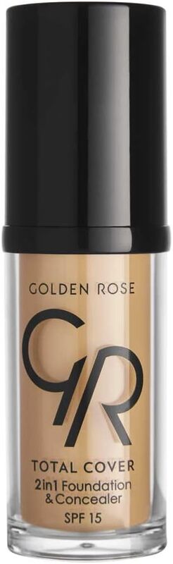 Golden Rose Total Cover 2 in 1 Foundation And Concealer, SPF 15