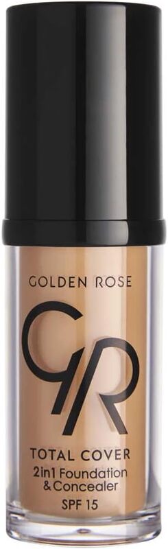 Golden Rose Total Cover 2 in 1 Foundation And Concealer, SPF 15