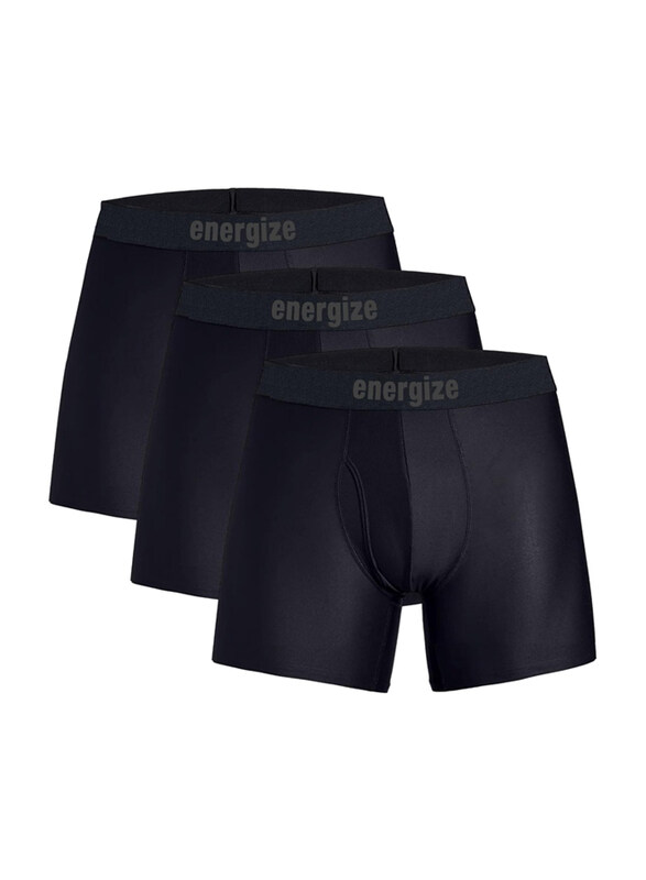 

Native Comfort Energize Premium Midway Brief Boxer Shorts for Men, Black, 3 Pieces, M