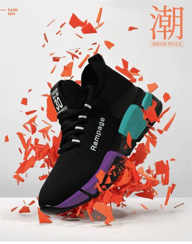 Women's Casual Shoes Breathable Mesh Platform Sneakers_Black