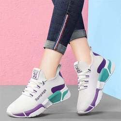 Women's Casual Shoes Breathable Mesh Platform Sneakers_White