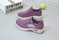 Women's Stylish Canvas Lace-up Sports Sneakers - Comfortable & Durable Running Shoes_Purple