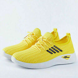 Women's Stylish Canvas Lace-up Sports Sneakers - Comfortable & Durable Running Shoes_Yellow