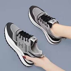 Women's Running Shoes Comfortable Mesh Sneakers Breathability Women Shoes Casual Jogging Sneakers Outdoor_Black