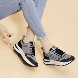 Women's Running Shoes Comfortable Mesh Sneakers Breathability Women Shoes Casual Jogging Sneakers Outdoor_Black