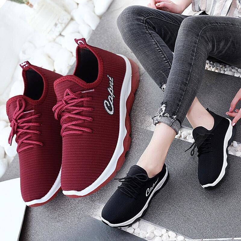 Women's Capri Sneakers Running Hiking  Shoes_Red