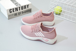 Women's Stylish Canvas Lace-up Sports Sneakers - Comfortable & Durable Running Shoes_Pink