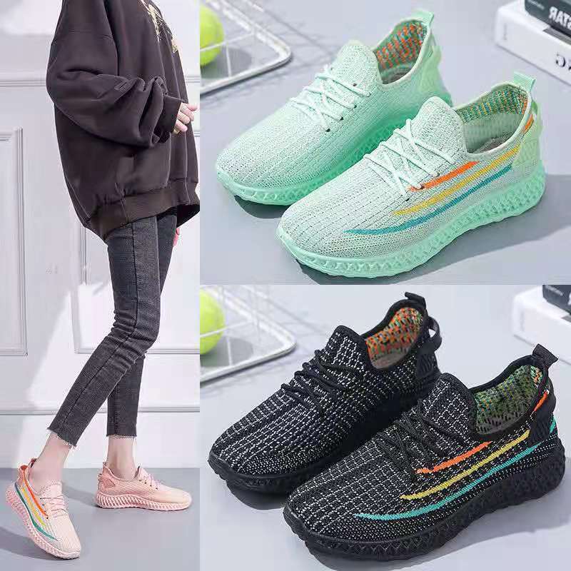 Women's Casual Shoes Summer Breathable Sock Shoes Slip On Walking Shoes Ladies Outdoor Sports Sneakers Women's Vulcanized Shoes_Pink