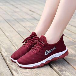 Women's Capri Sneakers Running Hiking  Shoes_Red