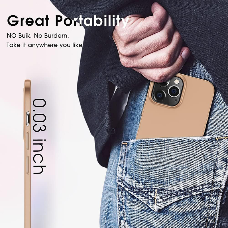 X-Level Apple iPhone 13 Pro Max 6.7-Inch 2021 Ultra-Thin Guardian Series Soft TPU Matte Finish Coating Mobile Phone Case Cover, Gold