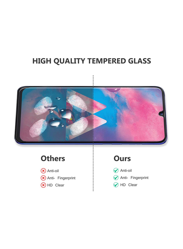 ELTD Samsung Galaxy M30 Anti-Scratch Full Coverage Tempered Glass Screen Protectors, 2 Pieces, Clear