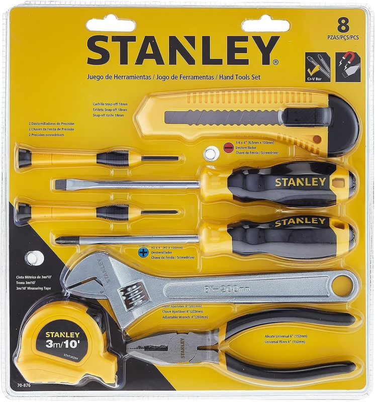 Stanley 8-Piece Hand Tools Set, 70-876, Multicolour