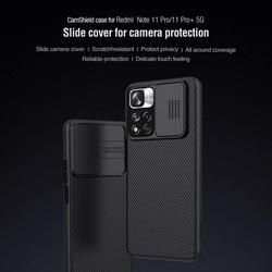 Xiaomi Redmi Note 11 Pro/Note 11 Pro Plus 5G Nillkin CamShield Slim Protective Hard PC TPU Ultra Thin Anti-Scratch Mobile Phone Case Cover with Slide Camera Protector Cover, Black