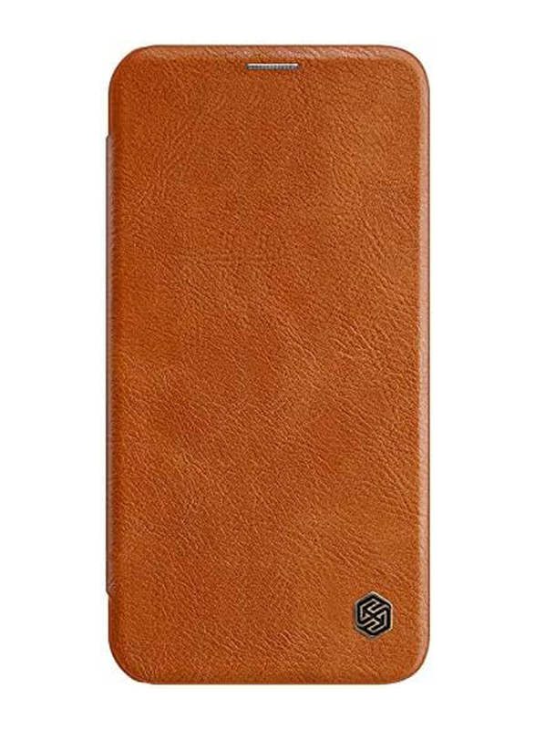 Nillkin Qin Apple iPhone 12 Mini Leather Flip Mobile Phone Case Cover, Brown