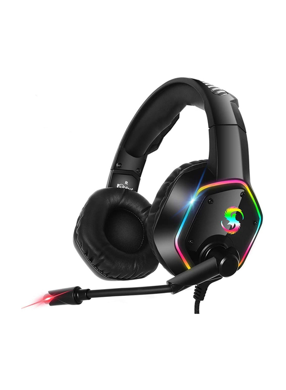 K-15 Over-Ear Gaming Headset with Slashing RGB Light, Black