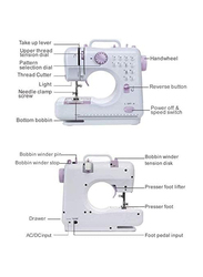 Multi-Functional Mini Household Sewing Machine, White