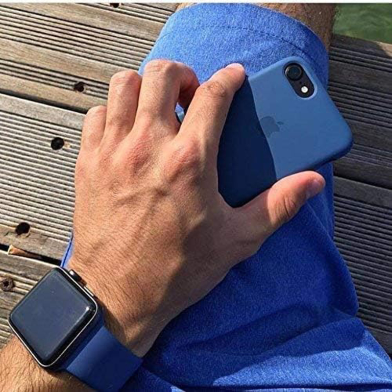 Eworld Soft Silicone Replacement Sport Band for Apple iWatch Series 4/3,/2/1 44/42mm, Ocean Blue