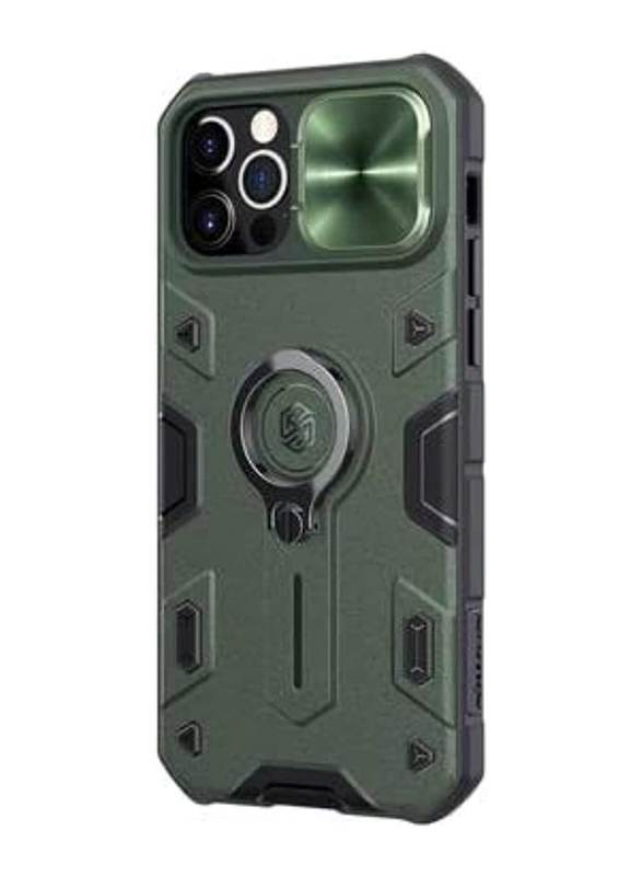 Nillkin Apple iPhone 12 Pro Max CamShield Armor Impact-Resistant Bumpers Protective Mobile Phone Case Cover with Ring Kickstand, Green