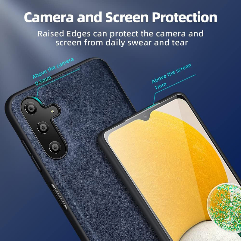 X-Level Samsung Galaxy A13 5G Case Ultra-Thin Slim Premium PU Leather Elegant Soft TPU Bumper Shockproof Protective Mobile Phone Case Cover, Blue