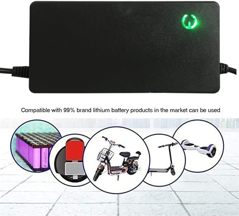 36V 2A Battery Charger for Electric Bike Scooter Hoverboard Skateboard E-Bike Battery Power Supply Lead AC Adapter, Black