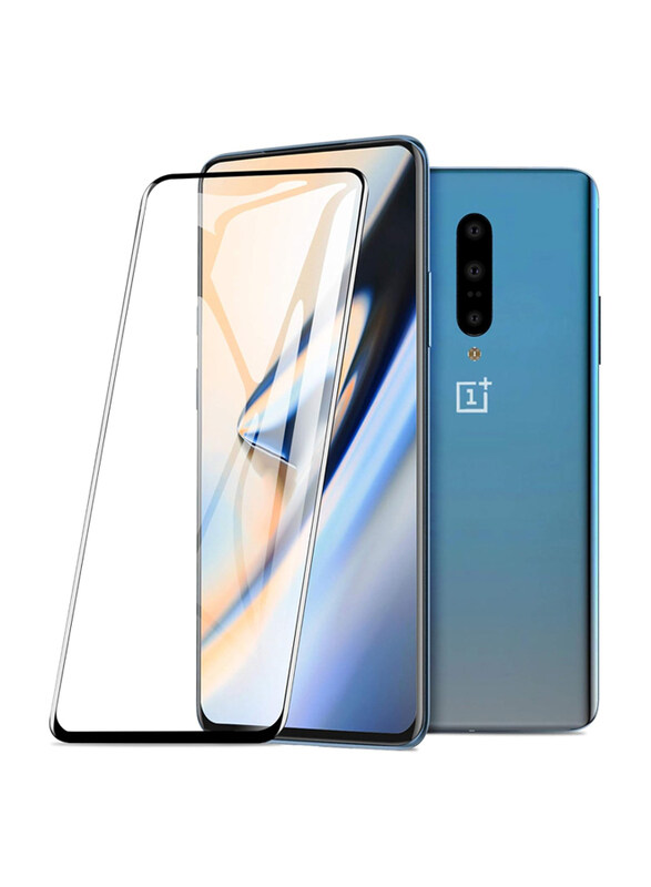 

Kugi OnePlus 7t Pro 9H Hardness HD clear Easy & Bubble Free Installation Tempered Glass Screen Protector, Black