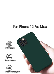 X-Level Apple iPhone 12 Pro Max 6.7-Inch Silicone Slim Thin Soft Gel Rubber Camera Protection Anti-Slip Anti-Scratch Microfiber Lining Cushion Shockproof Case Cover, Green