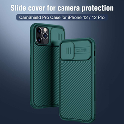 Nillkin Apple iPhone 12/12 Pro 6.1-inch Camshield Pro Shock Absorption Built-in Lens Protector and Drop Protection Mobile Phone Case Cover, Green