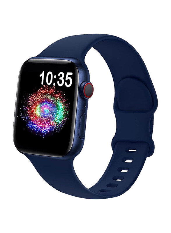 

TreasureMax Elastic Soft Pattern Printed Solo Loop Stretchy Women Strap for Apple Watch 41mm/40mm/38mm/45mm/44mm/42mm/SE/7/6/5/4/3/2/1, Navy Blue