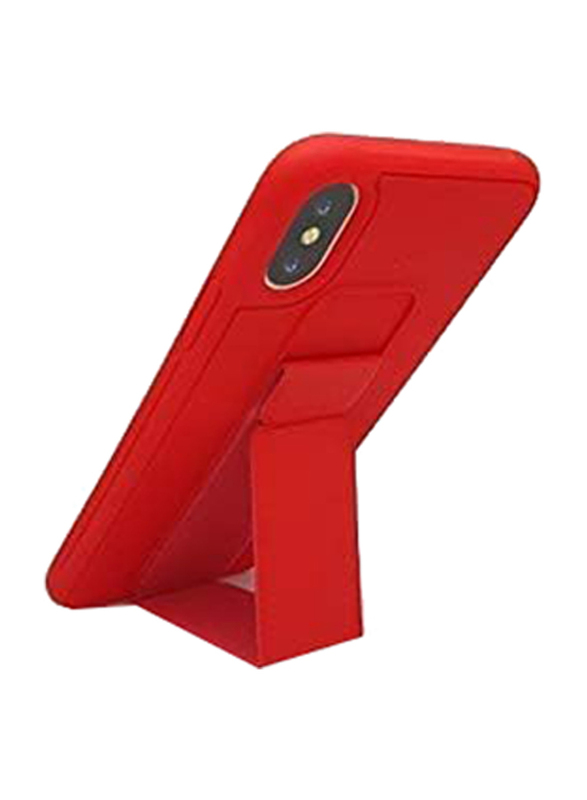 Apple iPhone X/XS Magnetic Foldable Strap Mobile Phone Case Cover, Red