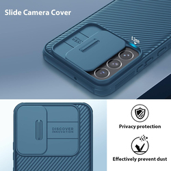 Nillkin Samsung Galaxy S22 Plus CamShield Pro Mobile Phone Case Cover with Slide Camera Cover, Blue