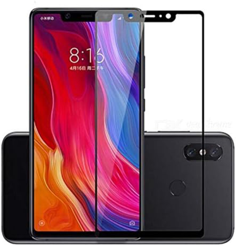 Xiaomi Redmi Note 6 5D Mobile Phone Tempered Glass Screen Protector, Black/Clear