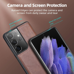 X-Level Samsung Galaxy S21 Ultra 5G 6.8-Inch Anti-Scratch Soft TPU Bumper Shockproof Protective Mobile Phone Case Cover, Brown