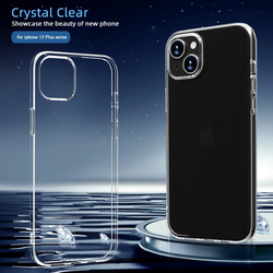 X-Level Apple iPhone 15 Plus Thin Soft TPU Slim Fit Anti-Slip Grip Scratch Resistant Mobile Phone Case Cover, Clear