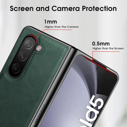 X-level Samsung Galaxy Z Fold 5 5G Ultra Thin PU Premium Leather Soft TPU Durable Shockproof Protective Classic Slim Mobile Phone Case Cover, Green