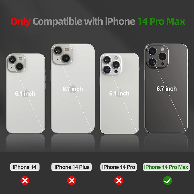 Apple iPhone 14 Pro Max Anti-Yellowing Military Grade Drop Bumper Shockproof Protective Slim Soft Thin Mobile Phone Case Cover, Clear