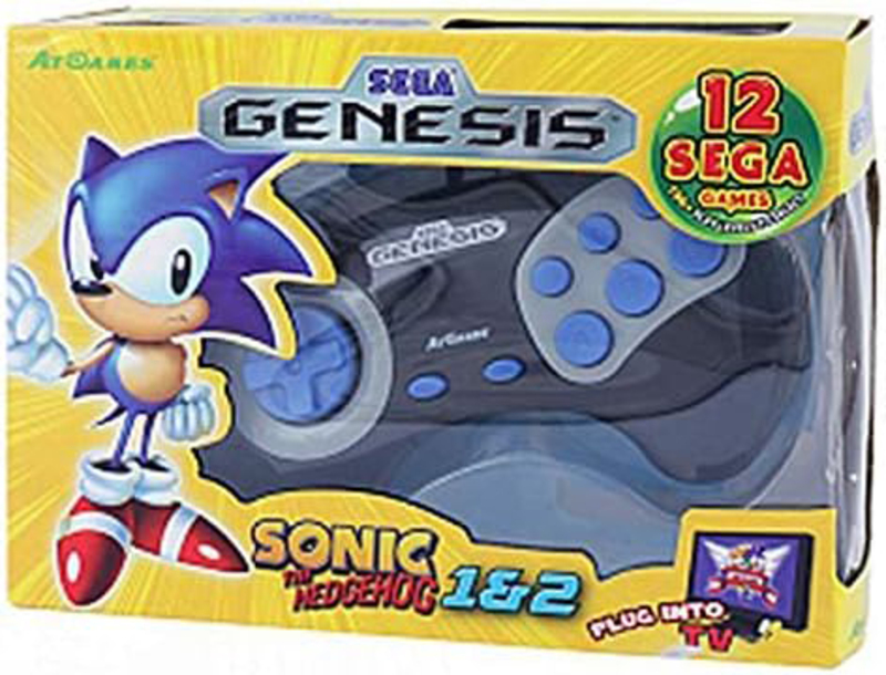 Sega Genesis Game Player Plug & Play into TV with Built-In 12 Sega Games, Black