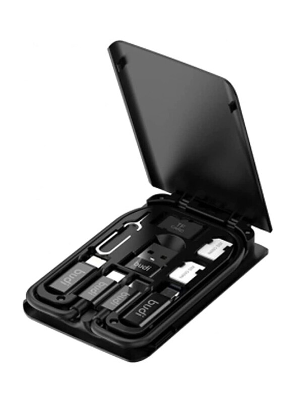 

Budi 9-in-1 Essential Travel Charging & Data Sync Cable Box, Black