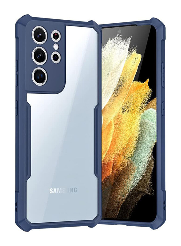 

XUNDD Samsung Galaxy S21 Ultra 5G Shockproof Protective Rubber Mobile Phone Case Cover, Dark Blue