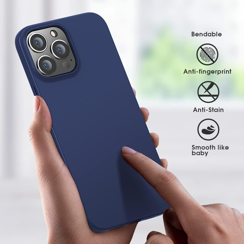 X-Level Apple iPhone 13 Pro 2021 Ultra-Thin Guardian Series Soft TPU Matte Finish Coating Mobile Phone Case Cover, Navy Blue