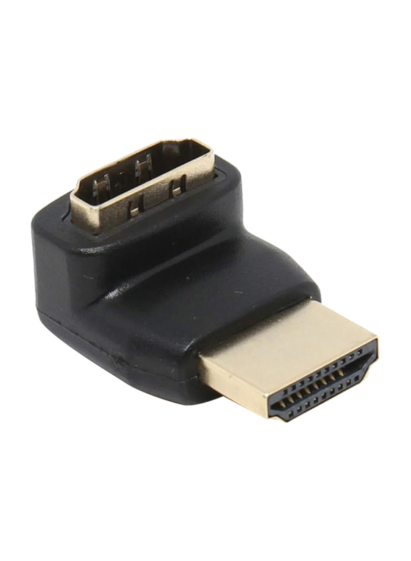 270 Degree HDMI Adapter, HDMI Male to HDMI Female, Black/Gold