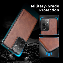 X-Level Samsung Galaxy S21 Ultra 5G 6.8-Inch Anti-Scratch Soft TPU Bumper Shockproof Protective Mobile Phone Case Cover, Brown