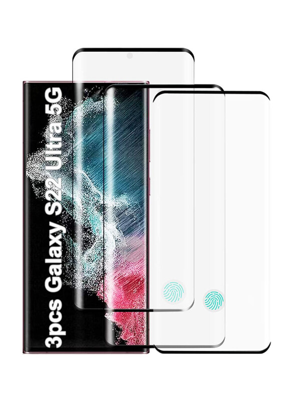 

Kjriver Samsung Galaxy S22 Ultra 5G 6.8 Inch 9H Hardness HD with 3D Curved Tempered Glass Screen Protector, 3 Pieces, Clear