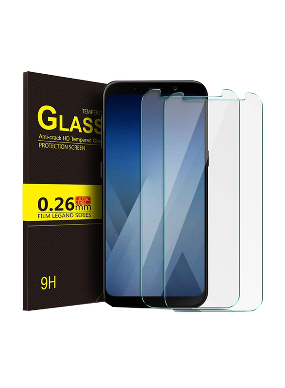 9H Samsung Galaxy A8 Plus HD Tempered Glass Screen Protector Scratch Guard, 2 Pieces, Clear