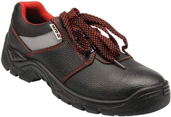 Yato Low Court Lace-Up Safety Shoes, YT-80555, Black, Size 42