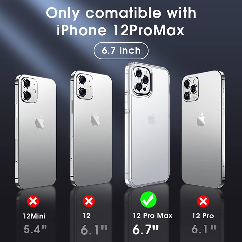 X-Level Apple iPhone 12 Pro Max PC Soft Silicone Edge Slim Thin Mobile Phone Case Cover, Clear