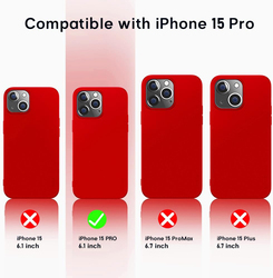 X-Level Apple iPhone 15 Pro 6.1-Inch 2023 Slim Fit Ultra-Thin Soft TPU Matte Finish Coating Guardian Series Back Case Cover, Red