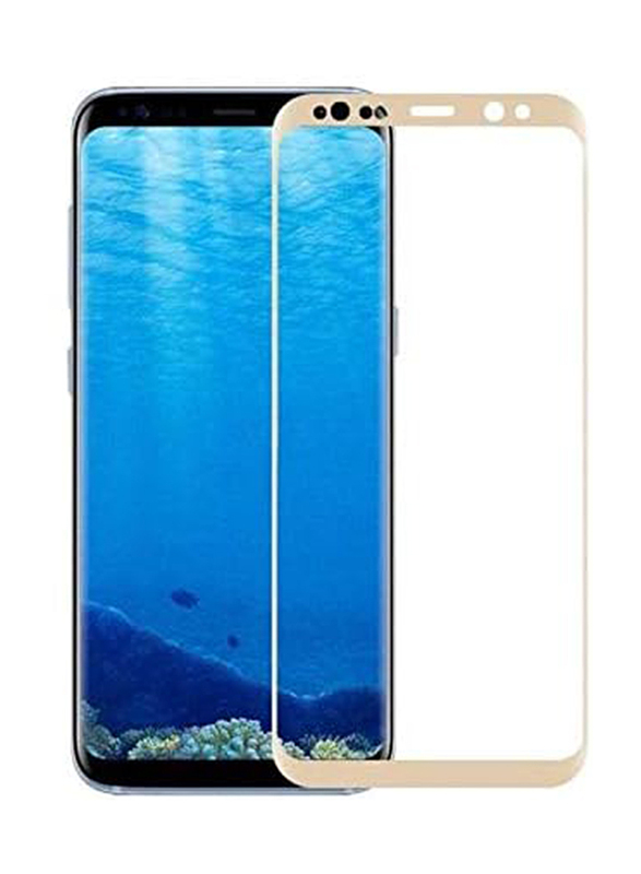 Samsung Galaxy A8 Plus 2018 3D Tempered Glass Screen Protector, Gold