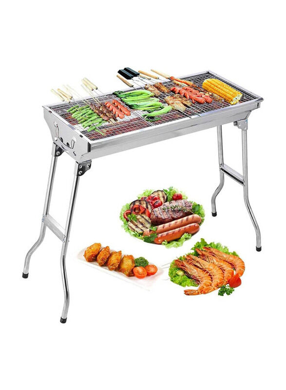 

Uten Stainless Steel BBQ Grill, Silver