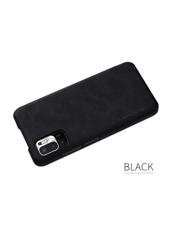 Nillkin Xiaomi Mi Note 10 5g Qin Series Premium Wallet Flip Ultra Thin Leather Mobile Phone Case Cover, Black