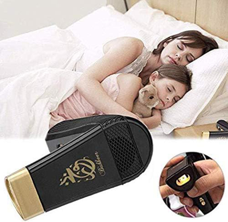 Portable Mini USB Power Incense Burner Arabic Electric Bakhoor, Black/Gold